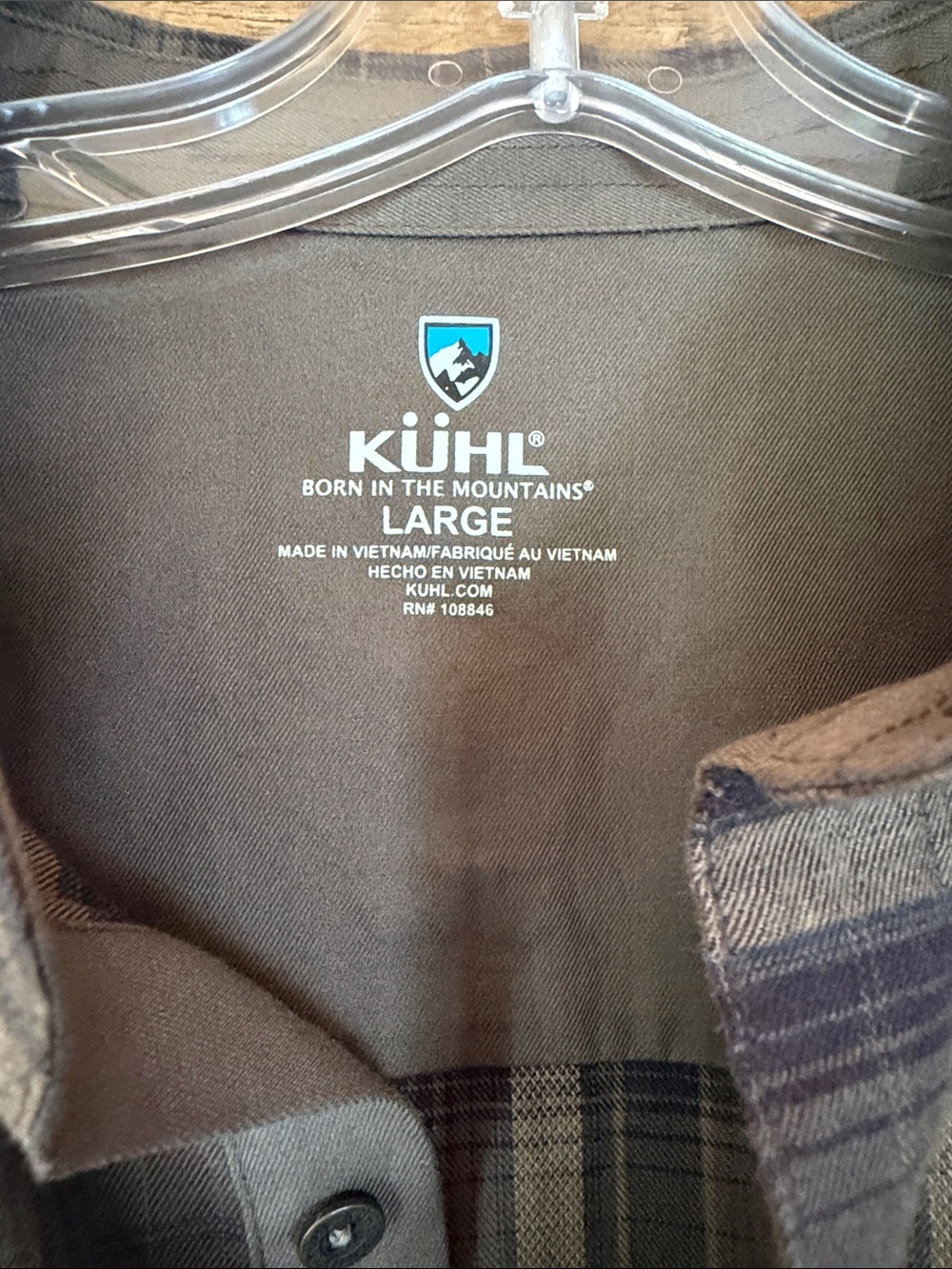 NWT Men’s Large Kuhl Fugitive Flannel shirt in roasted barley - Picture 2 of 10